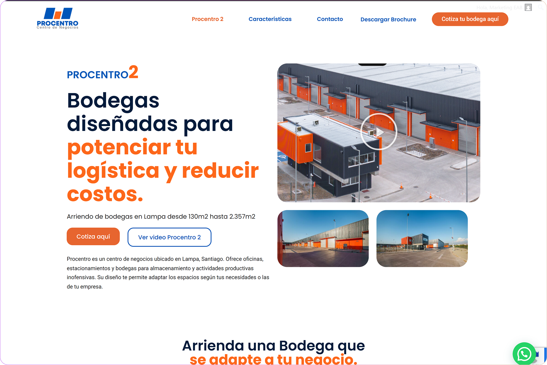 Procentro landing page